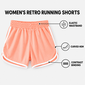 Shorts Deportivos Personalizados para Mujer, de Secado Rápido, Color Sólido, Tejido de Punto, Corte Regular, Cintura Media, Estilo Casual para Entrenamiento y Running - Product Image 2