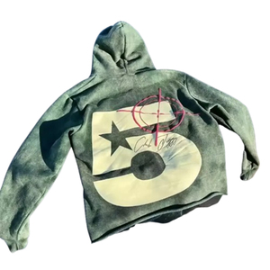 เสื้อฮู้ดดี้สไตล์ฮิปฮอปทรงหลวมสบายๆ ปักลายพิมพ์ลายตามสั่ง ยูนิเซ็กส์ ไซส์ใหญ่ แฟชั่นแนวสตรีท ทรงโอเวอร์ไซส์ สีซีดแบบวินเทจ - Product Image 2