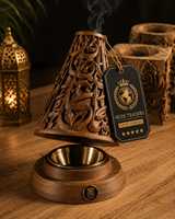 Ensemble de brûleurs d'encens de luxe en marbre et métal, encensoir en laiton filigrané Skies Traders, brûleur de Bakhoor arabe, décoration d'intérieur