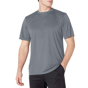 T-shirts pour hommes en coton respirant de couleur unie, grande taille, manches courtes, prix bas, col rond, coupe slim, fitness, été - Product Image 1