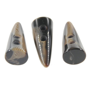 <b>Black</b> Buffalo Horn Folk Art Animal Toggle Sewing Buttons 2-Hole <b>Polished</b> Craft India Art Collectible - Product Image 6