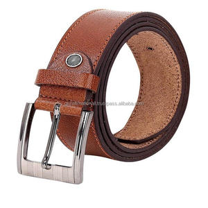 Latest Design handcrafted Men's Fashion Brown Leather casual belt for <b>jeans</b> with changeable nickel plated brass buckle - Product Image 6