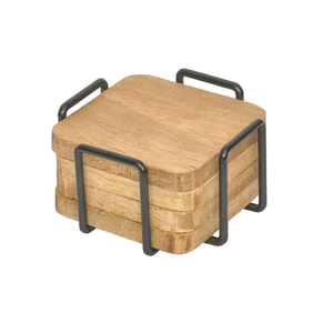 ชุดจานรองแก้วไม้กลมทำมือระดับพรีเมียม 6 ชิ้น พร้อมที่วาง ดีไซน์โบราณแบบราชสถาน ทำจากไม้ชีแชม สำหรับเครื่องดื่มและกาแฟ - Product Image 6