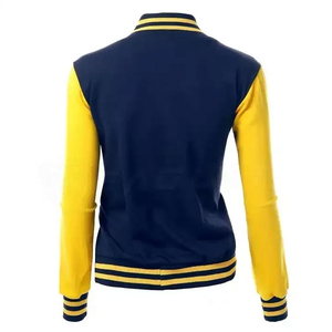 Women's Color Block Varsity Jacket <b>Covered</b> <b>Button</b> Knitted Bomber Coat Breathable Windproof Winter Women Letterman Jacket - Product Image 4