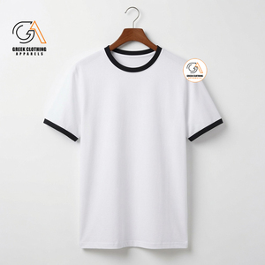 T-shirt décontracté de luxe à manches courtes et col rond, coupe régulière, couleur unie jaune, motif contrastant multi-panneaux, style Alpha Phi Fraternity - Product Image 2