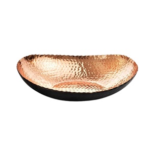 ถาดใส่กุญแจทองแดงชุบเคลือบลายตอกด้วยมือ สำหรับโต๊ะทางเข้า ถาดตกแต่ง ถาดใส่ผลไม้ ของตกแต่งกลางโต๊ะ ที่จัดระเบียบสไตล์โมเดิร์น - Product Image 1