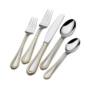 Ensemble de couverts élégants en acier inoxydable argenté, finition lisse, pour dîners de luxe, événements spéciaux et restaurants. - Product Image 4