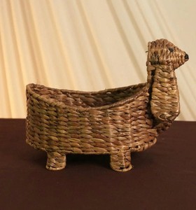 Handmade Animal-Shaped Woven <b>Storage</b> <b>Basket</b> - Natural Fiber Llama Bin for Nursery & Playroom Decor - Product Image 1