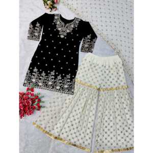 Ensemble de vêtements de soirée pour femmes de créateur Plazzo Dupatta - Product Image 5