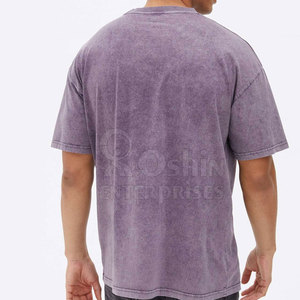 เสื้อยืดสำหรับผู้ชายซักด้วยกรดสีพื้นดีไซน์ใหม่สำหรับผู้ชายเสื้อซักด้วยกรดออกแบบโลโก้ได้ตามต้องการ - Product Image 3
