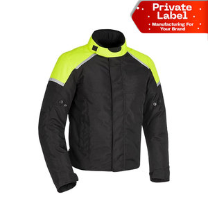 Veste de moto réfléchissante en coton pour l'hiver, grande taille, avec protection renforcée des épaules et des coudes pour la conduite nocturne - Product Image 1