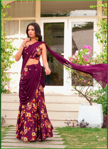 ผ้าส่าหรีแบบผูกสำเร็จรูป Jaamuni Bling สวยงาม ทันสมัย คอลเลคชั่นผ้าส่าหรีแบบดั้งเดิม - Product Image 2