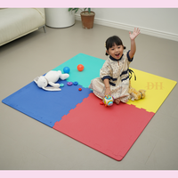 OEM Großhandels lieferant aus Vietnam Umwelt freundliche Kreuz muster EVA Interlocking Spiel matte für Kinder Set 4 dynamische Farbe 24"