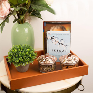 ถาดเสิร์ฟทำมือ MDF ถาดตกแต่งพร้อมด้ามจับตัดสำหรับเสิร์ฟชากาแฟของว่างอเนกประสงค์สำหรับตกแต่งโต๊ะและบ้าน - Product Image 3