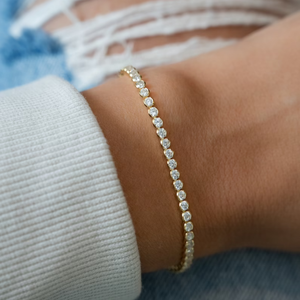Bracelet Tennis en Argent Sterling 925 avec Moissanite VVS Taille Ronde et Sertissage Clos, Chaîne Tennis 3mm, Bijoux Fins Hiphop - Product Image 4