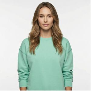 Sudaderas sexis Unisex de algodón de alta calidad para fábrica, venta al por mayor, diseño personalizado, cuello redondo básico, ropa Unisex, sudadera para mujer - Product Image 1