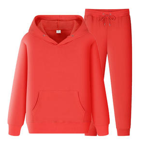 Ensemble de survêtement en polaire pour homme, 2 pièces, sweat-shirt uni décontracté et pantalon de jogging à cordon de serrage - Product Image 4