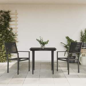 Juego de Comedor Negro para Jardín, Muebles de Exterior para Patio - Product Image 1