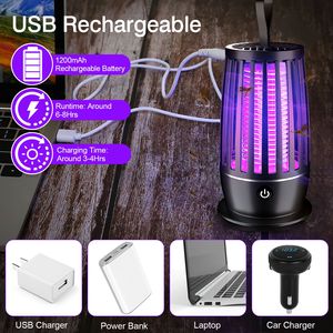 Lampada Antizanzare Ricaricabile a Luce UV, Trappola Elettrica per Insetti con Luce Notturna e Cinghia, Portata di 150 Metri Quadrati - Product Image 2