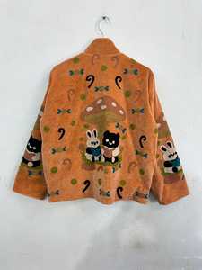 Nueva Chaqueta de Terciopelo con Bordado Suzani de Osos y Conejos, Forro de Algodón, Estilo Bohemio Vintage, Blazer Dinámico para Invierno - Product Image 2