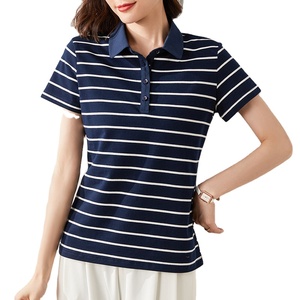 Nouvelle Collection Été – T-shirts Décontractés en Maille à Manches Courtes pour Femmes, Col Revers Slim, en Polyester et Coton - Product Image 1