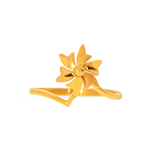 Golden Petal Bloom Floral Open Gold <b>Ring</b> for Women Elegant Flower Designer <b>Adjustable</b> <b>Ring</b> Lightweight Daily Wear Jewelry - Product Image 3