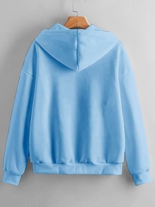 Sweat à capuche unisexe bleu clair de haute qualité, coupe régulière, en polaire, décontracté, idéal pour l'automne – Meilleur prix - Product Image 2