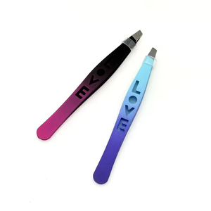Ensemble de 4 pinces à épiler pour sourcils avec étui en cuir, pinces à épiler professionnelles en acier inoxydable de précision, pointues, plates, prix d'usine - Product Image 3