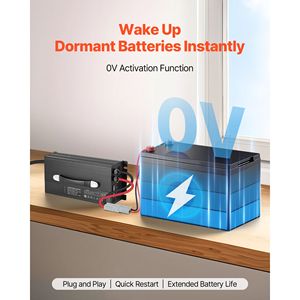 Caricabatterie Intelligente al Litio 12V 80A 14.6V AC DC LiFePO4 per Connettore Anderson con Indicatore LED e Attivazione a 0V, con Scatola in Alluminio - Product Image 4