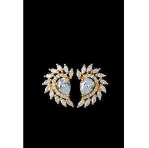 Boucles d'oreilles clous en cristal étincelant très demandées pour femmes, bijoux élégants pour fêtes et mariages, disponibles au prix de gros - Product Image 3