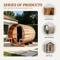 Sauna de Barril de Lujo para Exteriores con WiFi Inteligente y Porche para Proyecto de Villa de Alta Gama en Tailandia, Certificación ETL, Cedro Rojo de 2 Piezas Empalmadas