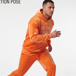 Men's Velvet <b>Tracksuit</b> Set Hoodie Pants Custom Printed <b>Velour</b> <b>Tracksuits</b> Men Loose Fit Velvet Winter Track Suit Mens - Product Image 6