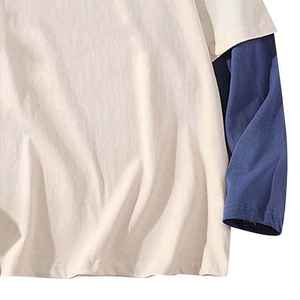 Custom Men's Double Layer Short Sleeve T-Shirt DTG Woven Cropped Heavyweight Cotton High Street OEM Wholesale - Product Image 3