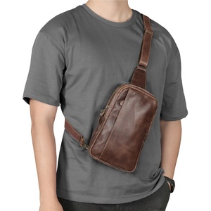 Good Quality Men Genuine Shoulder Chest <b>Bags</b> Cross-Body Anti-Theft Lightweight <b>Soft</b> Fabric Factory Price Chest <b>Bag</b> Pu <b>Leather</b> - Product Image 3
