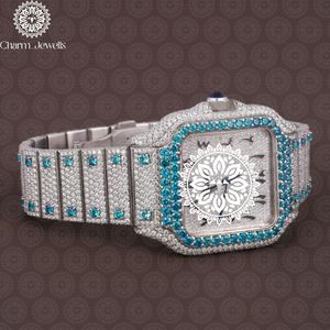 Montre de luxe Charm_Jewells en acier inoxydable, boîtier 40 mm, mouvement mécanique analogique, pour homme, style vintage, accents de diamants, 10 bars - Product Image 2