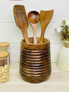 Natural Wooden <b>Pen</b> Stand Holder, Handmade Desk <b>Organizer</b> for <b>Pens</b>, Pencils, Brushes and Office Supplies, Decorative Tabletop Sto - Product Image 4