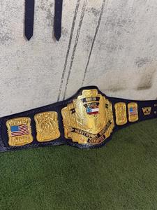 Cinturón de Campeón de Lucha Libre de Peso Pesado de la WCW de Estados Unidos, Diseño de Águila Chapada en Oro, Cuero Negro Original, Unisex, Artes Marciales - Product Image 6