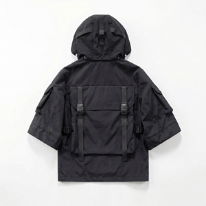 เสื้อแจ็คเก็ตมีฮู้ดสีดำแบบยุทธวิธี |   เสื้อแจ็คเก็ตเทคหลายกระเป๋าพร้อมสายรัดแบบหัวเข็มขัด |   เสื้อแจ็คเก็ตสตรีทแวร์ตัวใหญ่ |   ผู้ผลิต OEM ตามสั่ง - Product Image 2