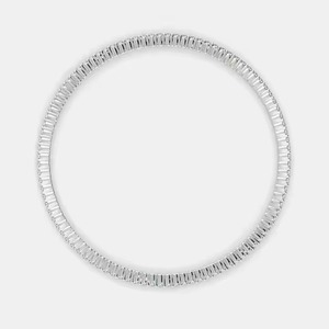 Round Shape Diamond Bracelet Minimalist White Gold Stackable Bracelet Romantic Anniversary Gift for Wife for Parties - Product Image 3