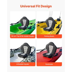 Sedile Universale per Paddle Board e Kayak, 1 Pezzo, Spessore 2,6 Pollici, con Supporto Lombare, Cuscino Imbottito Morbido Sit-Top con Borsa Portaoggetti - Product Image 5