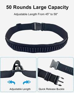 Cinturón de Cartuchos de Nylon de 50 Cartuchos Calibre .22 con Sistema MOLLE, Cinturón Táctico Ajustable para Caza - Product Image 5