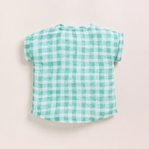 Premium Quality Organic <b>Muslin</b> Oversized Tees Pack of 2 Teal Check and Sage Check-for <b>Baby</b> Jacket & Outwear - Product Image 5