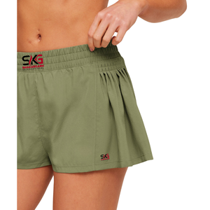 Women's High <b>Waist</b> Quick Dry Running Shorts Pleated Sports Shorts with Pockets <b>Elastic</b> <b>Waist</b> Athletic Gym Yoga - Product Image 1