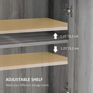 Light Gray Farmhouse Sideboard <b>Storage</b> Cabinet 23.5\"x11.75\"x34.5\" with Doors and <b>Drawer</b> <b>for</b> Kitchen & Living Room - Product Image 5