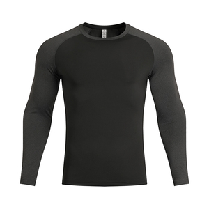 Streetwear Latest Design <b>Men</b> <b>Compression</b> <b>Shirt</b> Solid Color Breathable Gym Fitness Slim Fit Performance Athletic Wear - Product Image 1