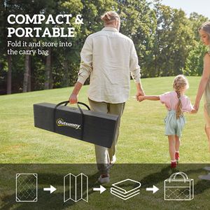 Tappeto da esterno reversibile bianco e nero 9 'X 18' impermeabile in plastica con bordo a rombo borsa - Product Image 4