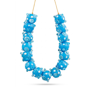 Perles en verre soufflé à la main, tailles variées, bleu ciel et blanc, pour la fabrication de bijoux décoratifs, artisanat, décoration intérieure, accessoires DIY - Product Image 1