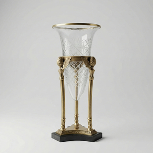 Elegante Florero Moderno de Cristal con Base de Latón, Centro de Mesa Floral Hecho a Mano para Bodas, Decoración para Hogar y Oficina, Porta Flores Premium - Product Image 1