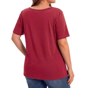 Camiseta de Cuello en V para Mujer de Color Sólido de Primera Calidad – Camiseta de Cuello en V de Algodón Suave para Uso Casual de Moda para Mujer de BD - Product Image 6