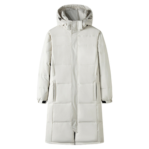 Long Quilted <b>Winter</b> Jacket With Fur Trim Hood Full Sleeves Zipper Closure Solid Color Polyester Shell <b>Thick</b> Warm <b>Coat</b> - Product Image 1
